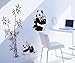 BIBITIME Black&White Mother Baby Pandas Eating Bamboos Wall Stickers Decor for Bedroom Vinyl Decals