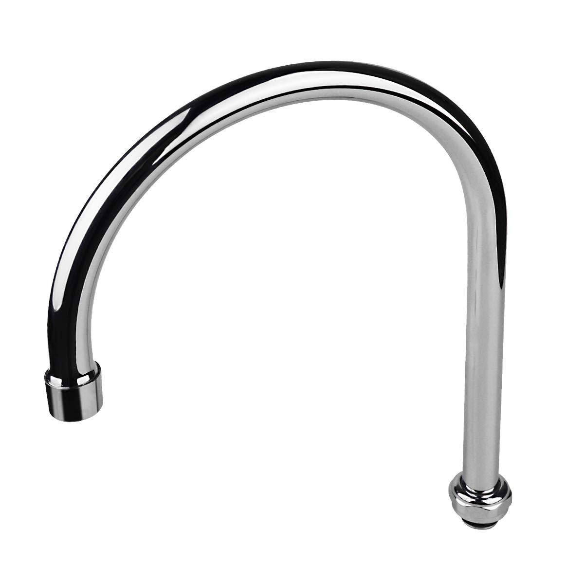 Photo 1 of KWODE Gooseneck Swivel Spout 8 Inch Replacement Kit with Swing Nozzle for Commercial Kitchen Sink Faucet 360 Degree Stainless Steel Add-on Spout, Chrome Finish(with M25*1.25 Connector)