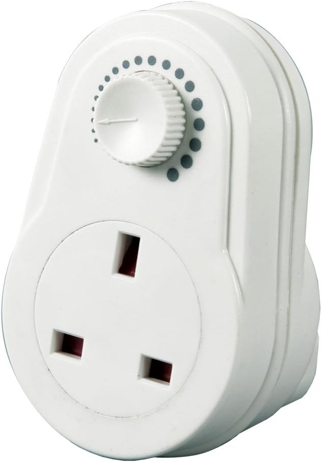 Mercury Plug-In Dimmer Switch UK 3-Pin Mains Socket White