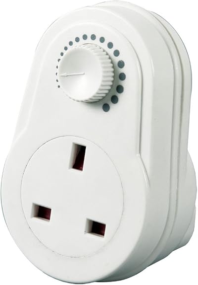 Mercury Plug-In Dimmer Switch UK 3-Pin Mains Socket White