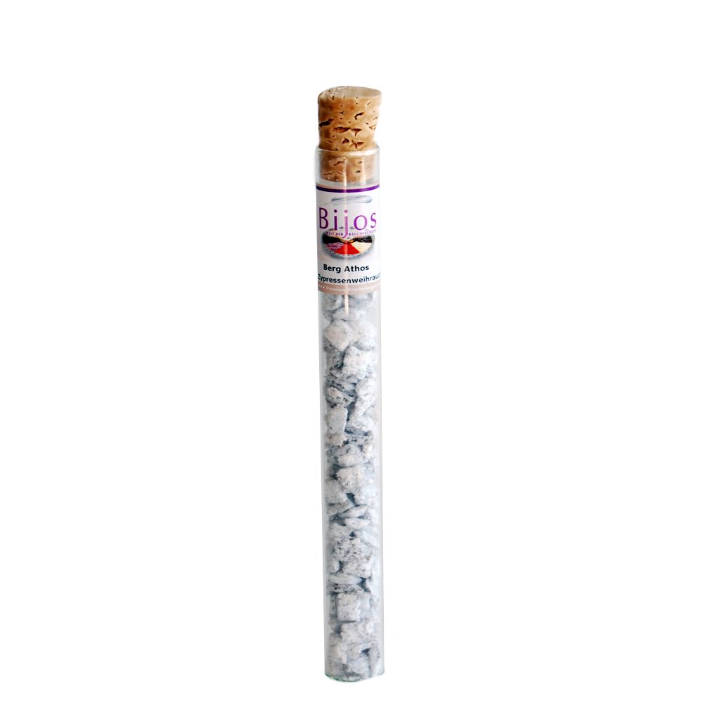 Bitto Incense in a 35 ml glass tube Mount Athos cypress incense – strong cleaning effect