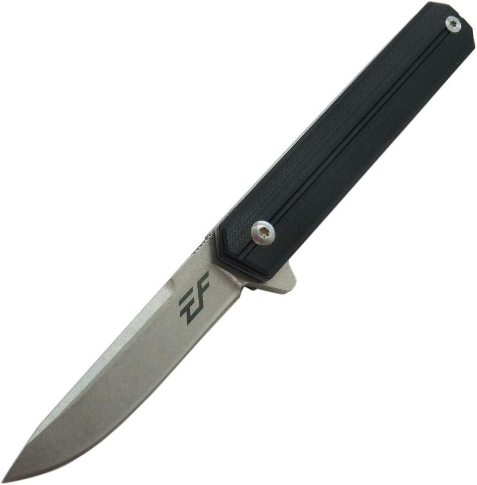 Eafengrow EF64 Cleaver EDC Flipper Knife Point D2 Blade and G10 Steel Handle Assisted Folding Multitool Left or Right Hand Pocket Carry