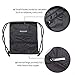 Esvan proof Gymbag Large Drawstring Backpack Gymsack Sackpack For Sport Traveling Basketball Yoga Running(Black)