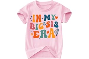 SANIXJOO Toddler Big Sister Tee in My Big Sis Era Graphic T-Shirt Big Sis Announcement Crewneck Shirts Sibling Reveal Tops