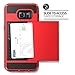 For Galaxy S6 Edge + Plus Case,JOBSS [Card Pocket] Shockproof Dual Protective Shell Rubber Bumper with Card Holder Slot Wallet Case Cover Shell For Samsung Galaxy S6 Edge Plus G928 G9287[Red]