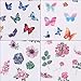 Tongnian Planner Stickers Set 48 Sheets Flowers Butterfly Stickers Decorative Adhesive Sticker Collection for Scrapbooking, Diary, Album, Bullet Journals, Laptops, Cup, DIY Arts and Craft