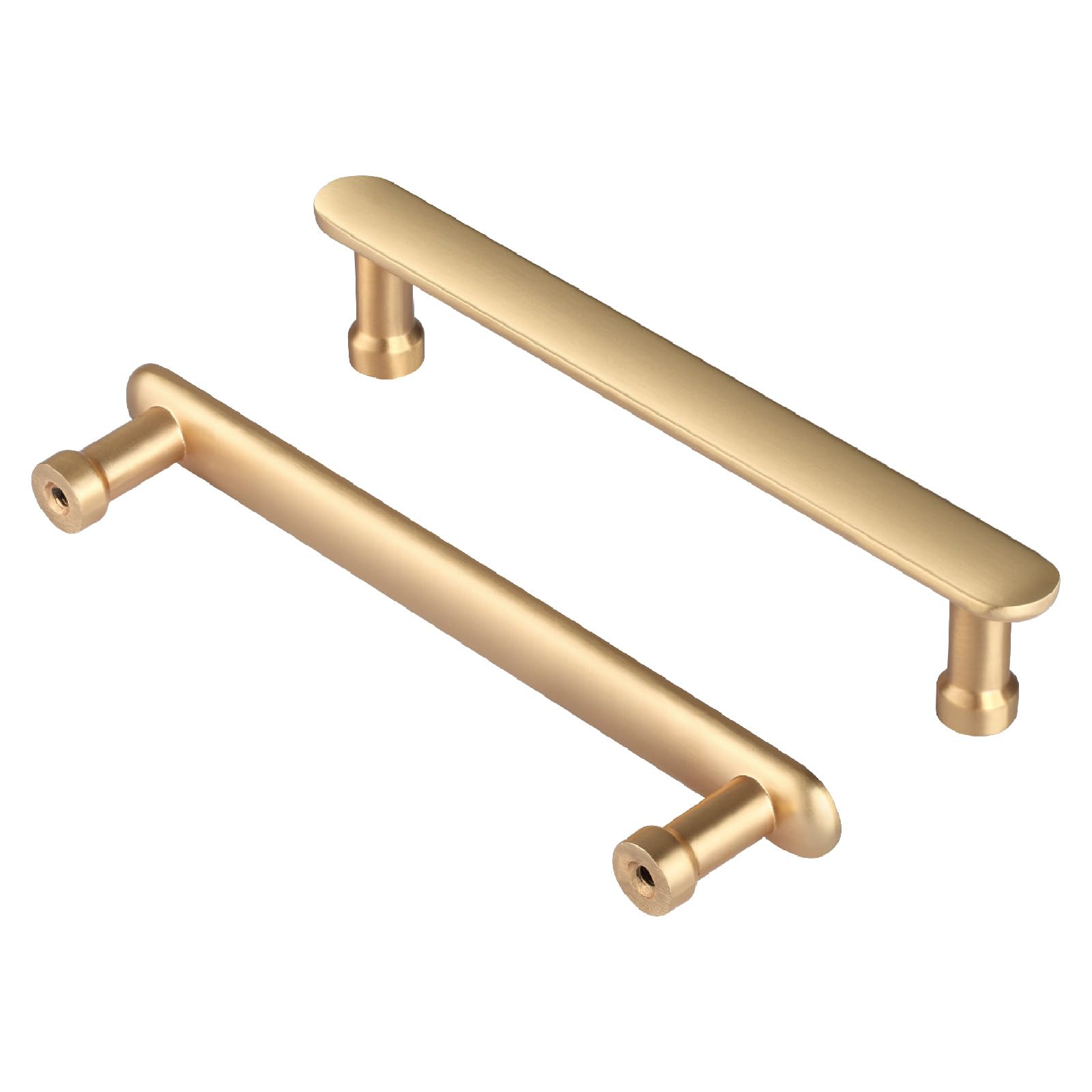 AITITAN 10 Pieces Gold Cupboard Handles - 153mm Length (128mm Hole Spacing) for Dresser, Wardrobe, Kitchen and Cupboard Doors