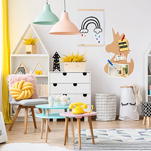 LotFancy Cork Board 1/2 inch Thick, Unicorn Design 10” x 16”, Cork Bulletin Board with Self-Adhesive Backing, Bonus 15 Push Pins