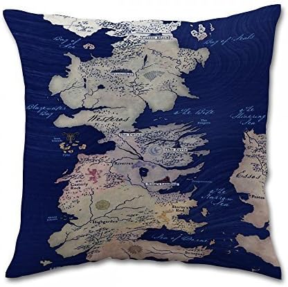 Game of Thrones Westeros Map Pillow Covers (18x18 inch twin side)