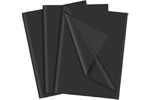 NEBURORA Black Tissue Paper - 60 Sheets, 14 x 20 Inch Matte Black Wrapping Paper for Gift Packaging, Art Crafts, DIY, Birthday, Wedding, Halloween
