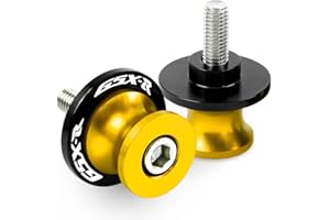 GZYWMJZ Pack of 2 Motorcycle Swing Arm Spools For Suzuki GSXR 1000 GSXR600 GSXR750 GSX-R 125 150 GSXR 600 750 GSX-R750 GSX-R1000, M8 Swingarm Slider Stand Paddock (Gold)