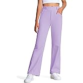 Haloumoning Girls High Waisted Uniform Pants Kids Flare Dress Pants Casual Trousers with Pockets 5-14 Years