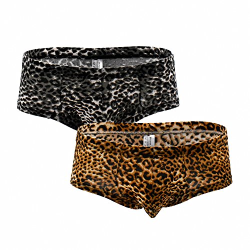 iooicoMen's Underwear, Leopard Print Convex Pouch Brief Underpants