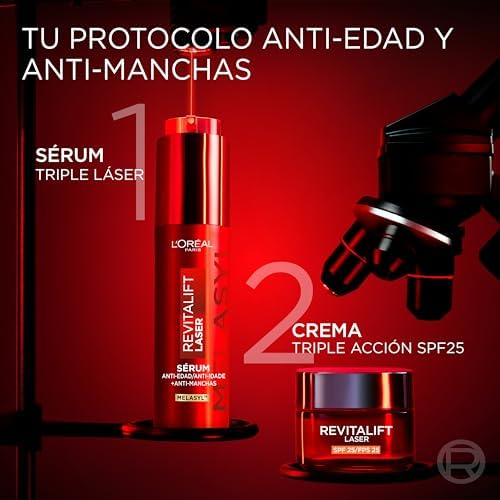 LOréal Paris Revitalift Láser Crema De Día Anti-Edad Renovadora Con Protección Solar Spf25 - Con Proxylane -50 Ml