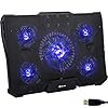 KLIM-Cyclone-Laptop-Cooling-Stand-Maximal-Cooling-XL-Laptop-Stand-With-5-Cooling-Fans-Compatible-Gaming-Laptop-Cooling-Pad-Blue-New-2021-Version KLIM Cyclone Laptop Cooling Pad - NEW 2023-5 Fans Cooler - No More Overheating - Increases PC Performance and Life…