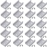 Litever 180 Degree Connectors, ONLY for Litever Slim Aluminum Channels (ASIN:B01IY1KZZG), Seamless Extension Brackets,Screws Included,LL-015-180F [20 Pack]
