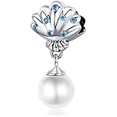 Eternalll Jewellery Ocean Charm Seashell Charm Sterling Silver Pearl Charm Bracelets for Women Christmas Valentine's Day for Her Wife Mother Friend