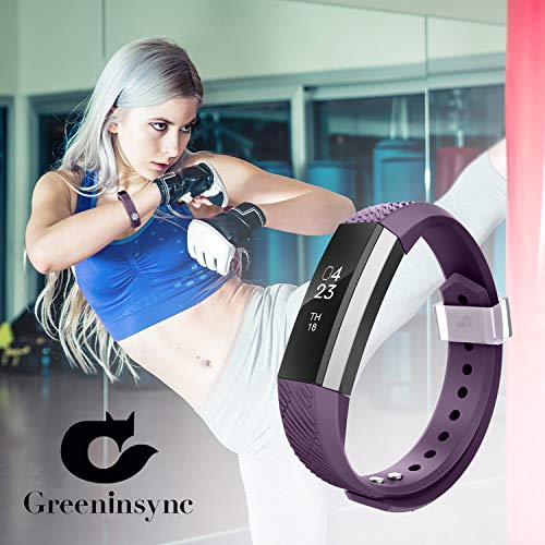 GreenInsync Compatible Fitbit Alta Bands,Replacement for Fitbit Alta Accessory Band Small for Fitbit Alta/Fitbit Alta HR/Fitbit Ace Wristbands with Metal Clasp and Ultrathin Fastener (Deep-Purple) - Thumbnail 6