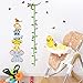 Height Measurement Growth Chart Tree Cute Monkey and Owls Wall Vinly Decal Decor Sticker Removable Super for Nursery Playroom Girls and Boys Children's Bedroom