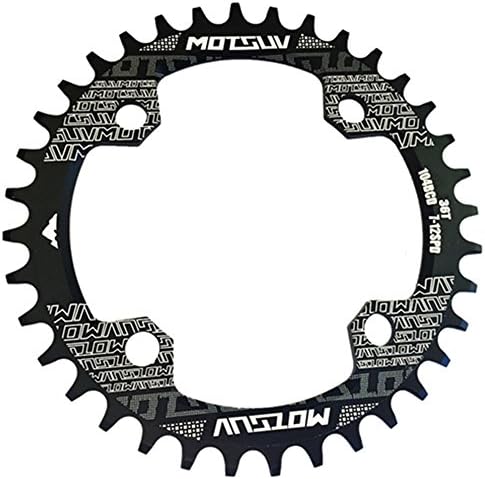 Round Chainrings Circle Shape 32T/34T/36 104BCD MTB Chainring Chainwheel Crankset Single Plate (BLACK, 32)
