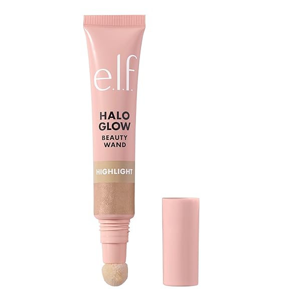 E.L.F. HALO GLOW HIGHLIGHT BEAUTY WAND, LIQUID HIGHLIGHTER WAND FOR LUMINOUS, GLOWING SKIN, BUILDABLE FORMULA, VEGAN & CRUELTY-FREE,CHAMPAGNE CAMPAIGN