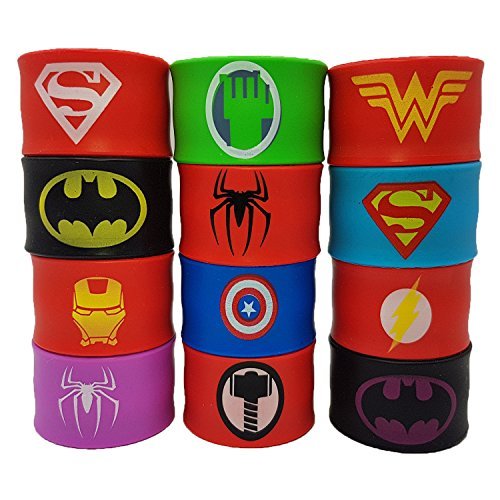 Superhero Slap Bracelets for Kids Boys & Girls Birthday Party Supplies Favors Wristband Accessories Wrist Strap (12 pack) Superhero Slap Bracelets for Kids Boys & Girls Birthday Party Supplies Favors Wristband Accessories Wrist Strap (12 pack)