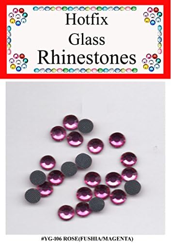 Hotfix Iron On Rhinestones Glass Crystals. Great for Quilting, Sewing, Scrapbooking and General crafts. Color : ROSE(DARK PINK/FUSCHIA); Size : 3MM(SS10); Qty : 50 pcs/pk - VALUE 3 PACK.