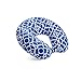 Wolf Essentials Adult Cozy Soft Microfiber Neck Pillow for Travel – Compact, Machine Washable - Perfect for Airplane, Car, or Home Use - Filled and Finished in the USA – Blue Trellis