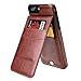 KIHUWEY for iPhone 7/8 Plus Case Wallet with Credit Card Holder, Premium Leather Magnetic Clasp Kickstand Heavy Duty Protective Cover for iPhone 7/8 Plus 5.5 Inch(Brown)