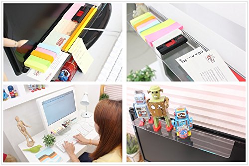 EIKS Fashion Computer Monitor Side Panel Multifunction Memo Pad Transparent Message Sticky Board (Bottom)