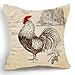HLPPC Retro Style Beige Chicken Rooster Farm House Home Decor Throw Cushion Cover Pillow Case 18 x 18 Inches