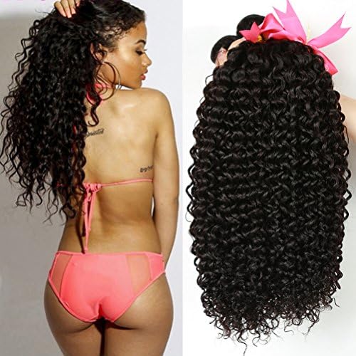 Unprocessed Brazilian Virgin Kinky Curly sexy Human Hair Weave 3 Bundles Deep Curly Hair Extensions Natural black 95-100g/pc Mixed Length (16 18 20)