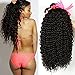 Unprocessed Brazilian Virgin Kinky Curly sexy Human Hair Weave 3 Bundles Deep Curly Hair Extensions Natural black 95-100g/pc Mixed Length (12 14 16)