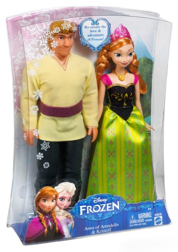 Disney Frozen Anna and Kristoff Doll, 2-Pack