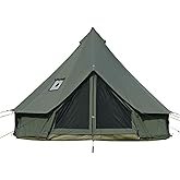WaldZimmer Cotton Canvas Bell Tent with Stove Jack Roomy Yurt for Family Glamping Camping 4 Season Tent with Zipped Removable