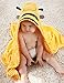 Skip Hop Zoo Baby Infant and Toddler Soft Cotton Hooded Bath Towel and Mitt Washcloth Set, Two Pieces, Multi, Brooklyn Bee
