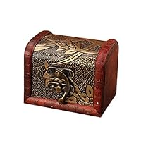 Yeefant Vintage Jewelry Trinket Box Wood Handmade Earring Chest Ring Case Necklace Storage Organzier with Mini Metal Lock Girls Jewelry Box Organizer Display Storage Case Treasure Chest Keepsake Box