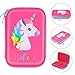 SATINIOR Pencil Case Pen Set Unicorn Pencil Box with Compartments Anti-Shock Case Box and 8 Pieces Cute Unicorn Pens for Students Kids Teens Girls (Style 1)