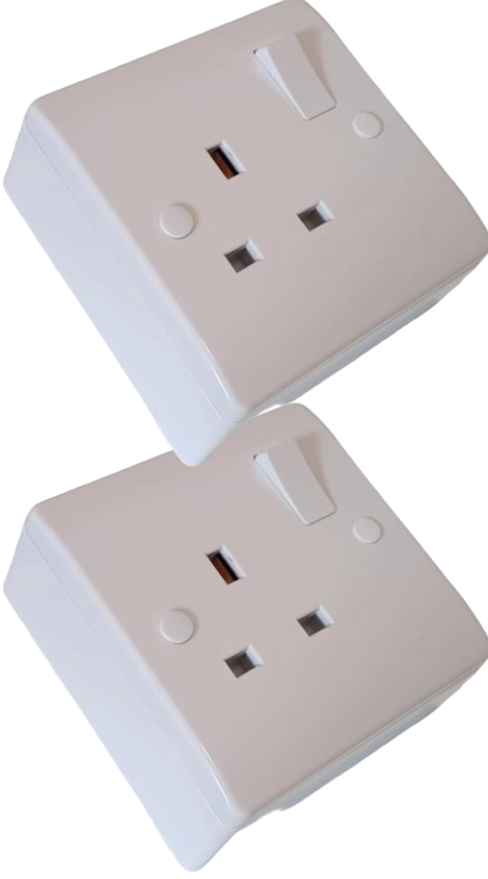 SINGLE SOCKET AND 25mm PATTRESS BACK BOX, 1 GANG CURVED EDGE, WHITE, STYLISH AND ROBUST, DOUBLE POLE (2)