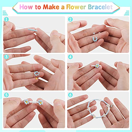 Onlyesh 132000 Stück Perlen Set, 3mm 24 Farben Glasperlen mit Buchstabenperlen, für DIY Armbänder, Halsketten Schlüsselanhänger