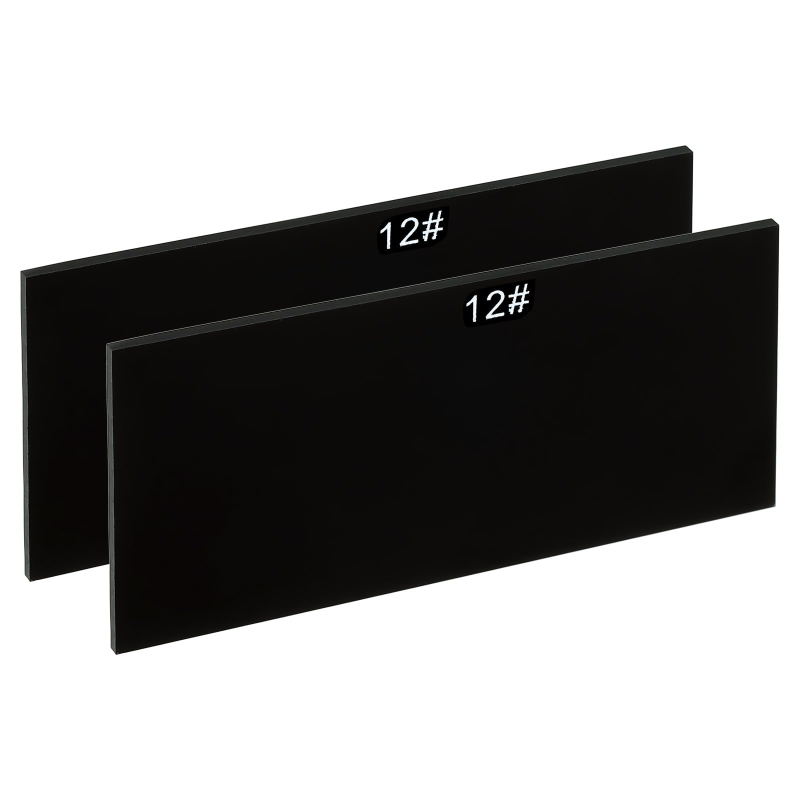 PATIKIL Welding Len Shade 12 Glass 4-1/4"x 2", 2 Pack Hardened Glass Black Darkening Filter Plates Covers Replacement for Weld Helmet Hood