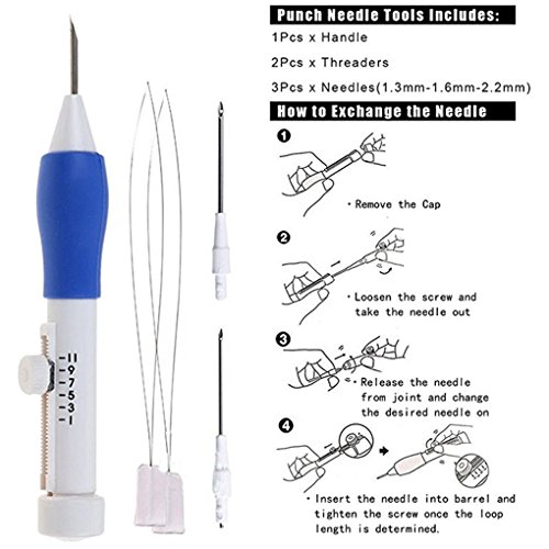 Magic Embroidery Pen,EUOW Punch Needle Pen Set Craft ToolABS Plastic