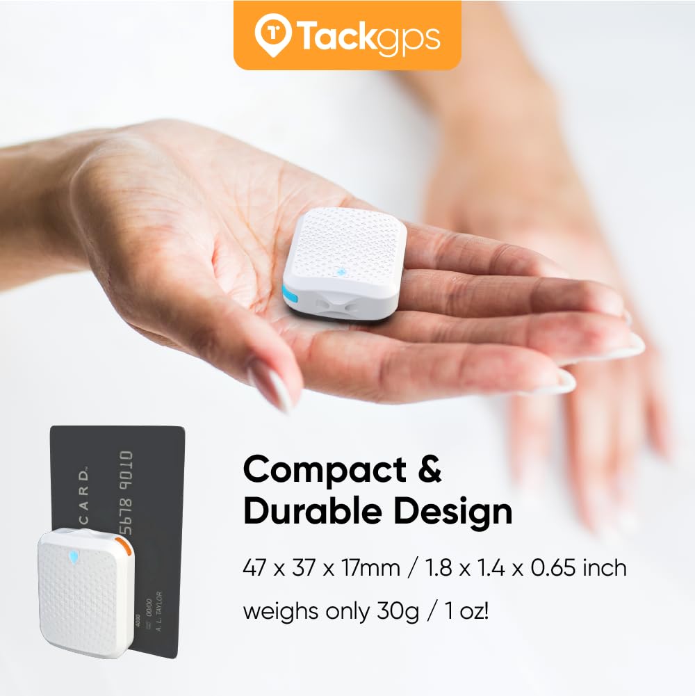 Tack GPS [Lowest Monthly fee| 30 Days Battery Life| FCC Certified] -Child, Kids, Pet, Dog, Cat, Elderly, Alzheimer, Car, Vehicle, Bike, Personal Tracking Device. GPS +WiFi +Cellular