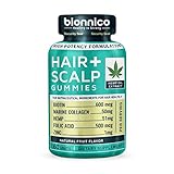 60 Hair Loss Gummies with Hemp-Biotin-Collagen-Zinc-Folic Acid // Hair Loss and Scalp Stimulating Formula - Scientifically formulated for Hair Regrowth, Hair Thickening and Scalp Skin Health.