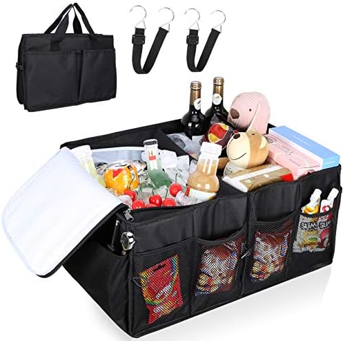 MODOKIT Car Trunk Organizer for SUV Truck | Auto Durable Collapsible Cargo Storage with Cooler | Non Slip Bottom Strips and Side Straps to Prevent Sliding