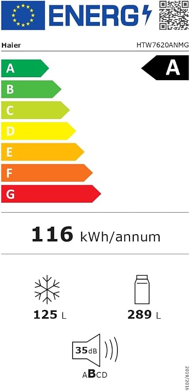 3D 60 Series 7 Pro HTW7620ANMG - Frigorífico Combi, 414L, Cajones Direct Access, WIFI, Botellero, Motor Inverter, My Zone Pro, Humidity Zone, Total No Frost, 59.5x205cm, Daylight LED, Inox