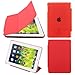 BESDATA Ultra Thin Magnetic Smart Cover [Wake/Sleep Function]& Translucent Back Case for Apple 1st Gen Generation iPad Mini + Screen Protector + Cleaning Cloth + Stylus (Red)