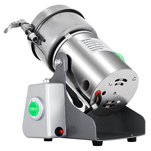 Happybuy 300g Stainless Steel Electric Grain Grinder Mill High-speed Medicial Powder Machine Commercial Cereals Grain Mill Herb Grinder Pulverizer (300g)