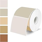 Square Thermal Labels Stickers 2" x 2", Self-Adhesive Waterproof Square Direct Thermal Labels Stickers, Perforation Line Design- 300 Sheets/Autumn Colors