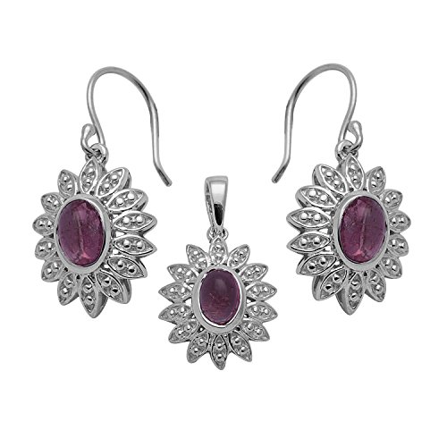 Shine Jewel New Designer Pink Tourmaline 925 Sterling Silver Jewelry Set For Beautiful Women